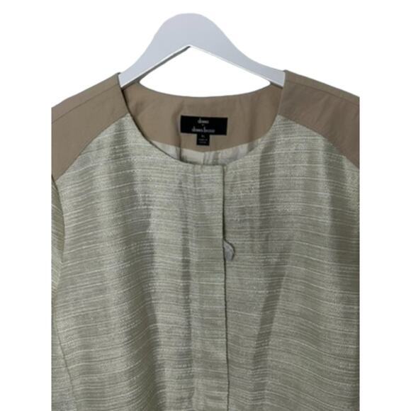 Dennis by Dennis Basso Beige & Gold Textured Topper Coat Women's XL NEW - Picture 5 of 14
